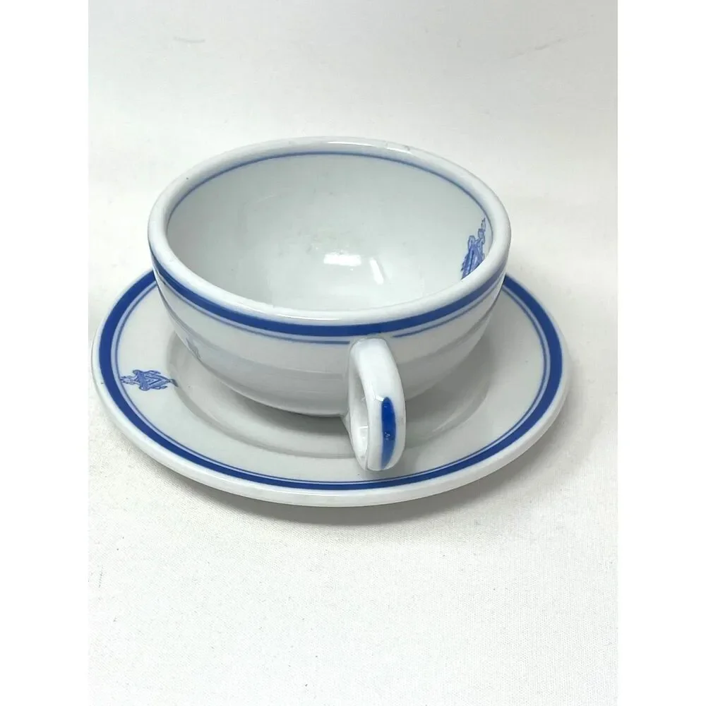 Vintage (2) Vanderbilt Hotel New York Double Handle Soup Cup Mayer China Crest
